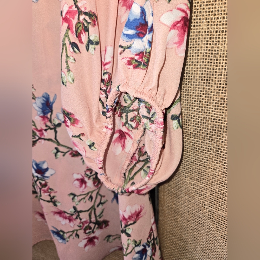 Women's Philosophy Vented Sleeve Pink Floral Blush Pink Top Size Medium - Picture 2 of 8